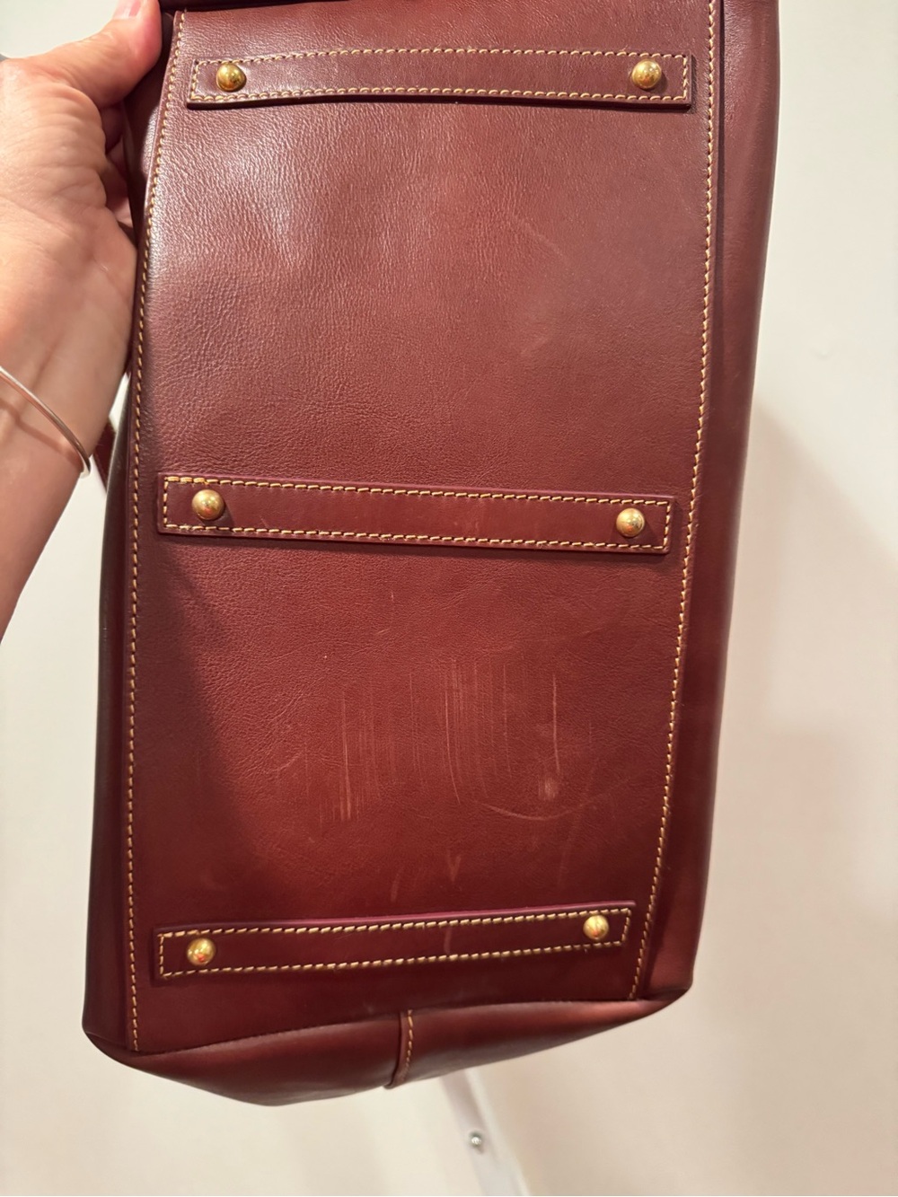 Dooney & Bourke Extra Large Florentine Leather Suzette Tote in Chestnut - Picture 10 of 14